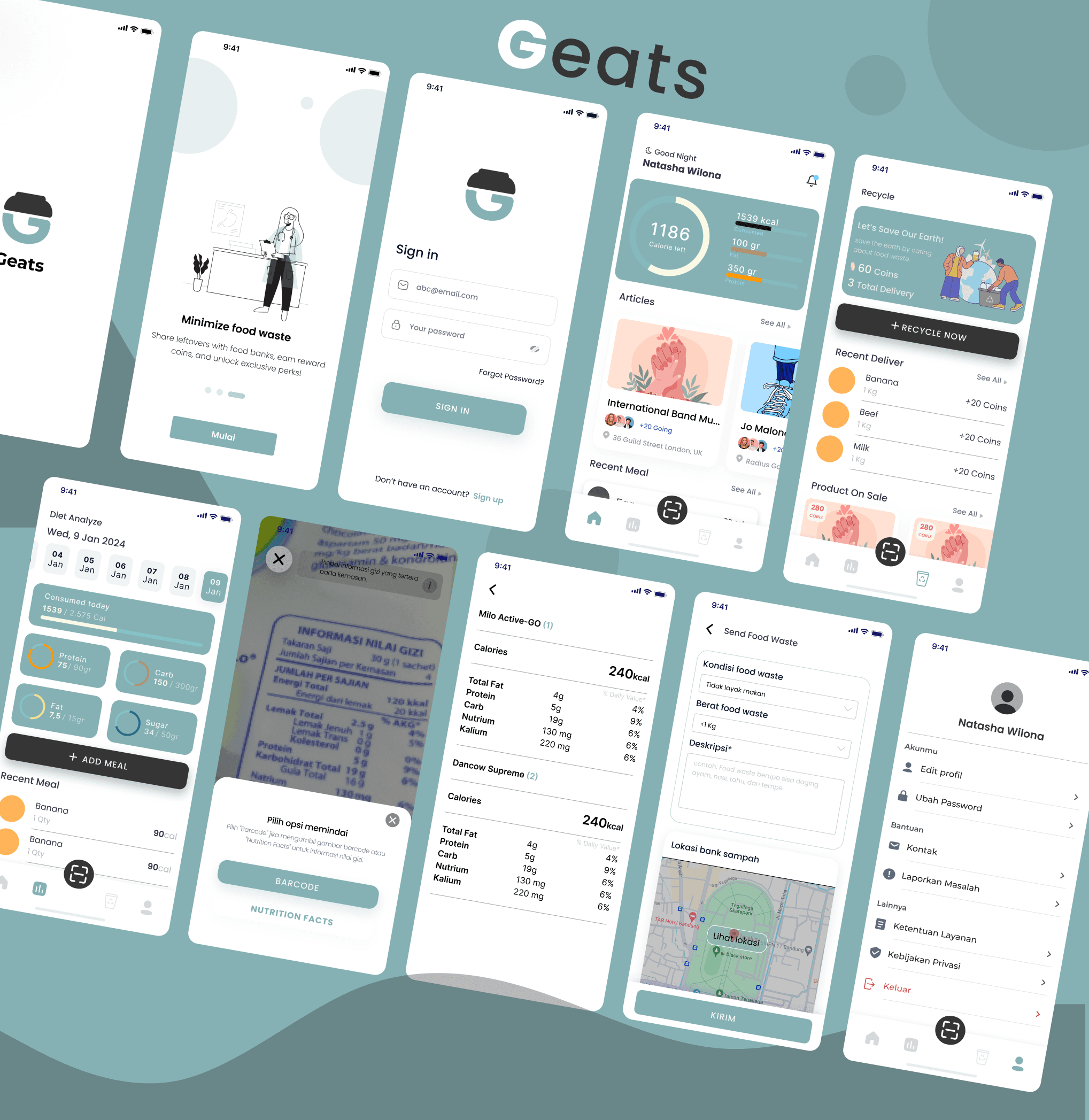 Project - Geats - Mobile application designed to address issues related to food sustainability